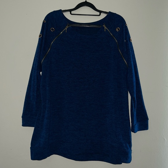 Navy Blue, Long Sleeved Shirt, Size 2XL - Picture 1 of 5
